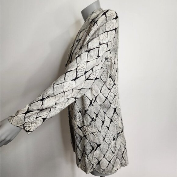 SOLD Vintage "Les Modes Jolibel" White Diamond 1 Button Blazer Plus Size 14 - Picture 5 of 13